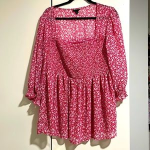 Torrid, pink, and white floral blouse size 1x
